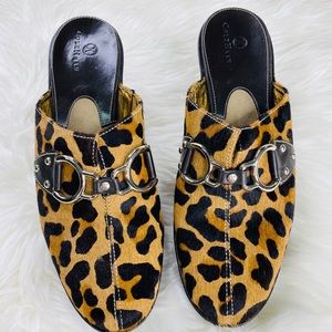 Cole Haan Sz 10 Ocelot Calf Hair Clog